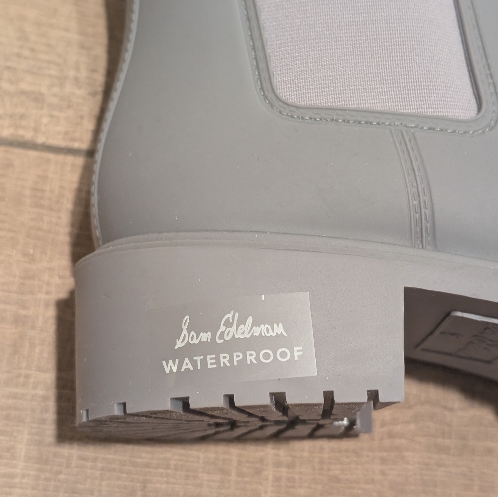 Sam Edelman Gray Waterproof Ankle Rain Boots Size 8 - Picture 2 of 9